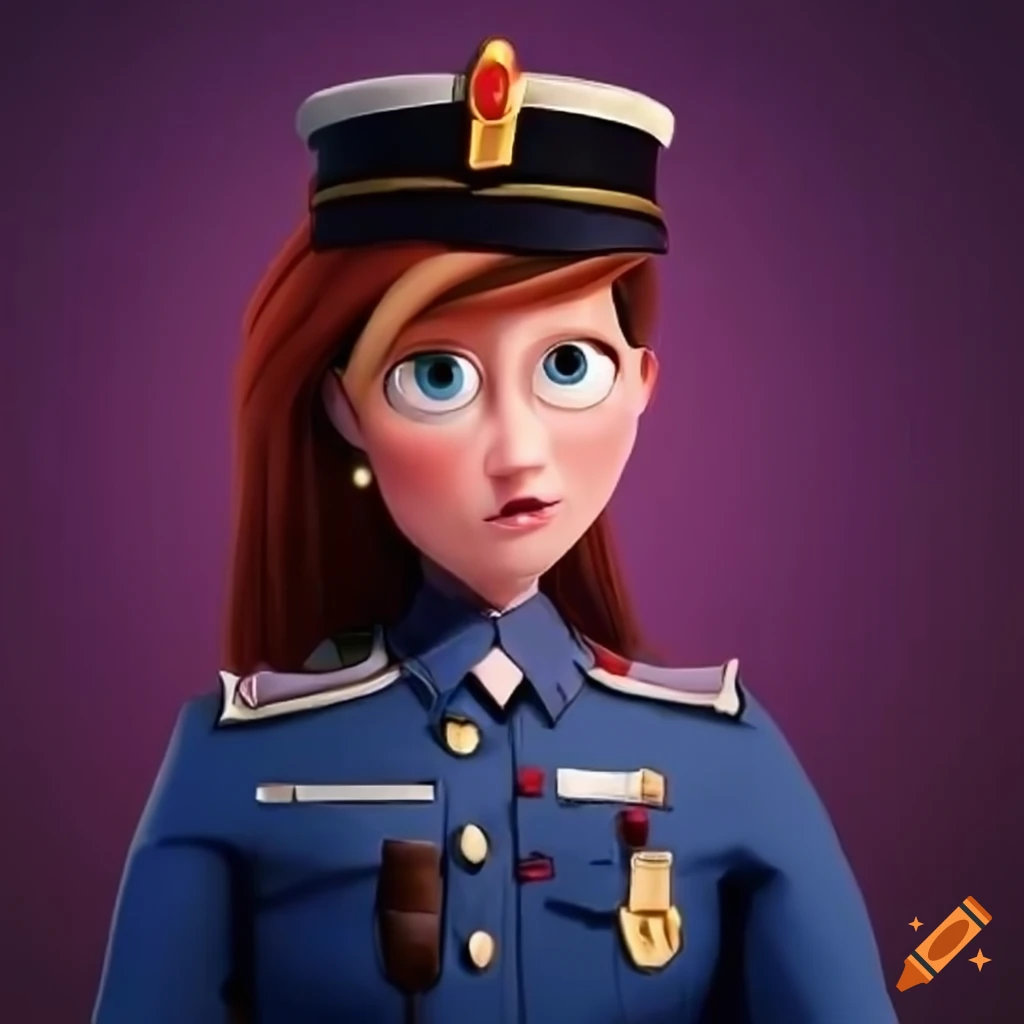 french gendarme character in pixar style