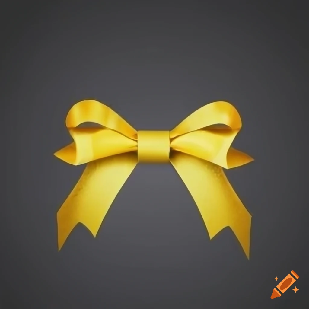 Orange ribbon bow with a yellow glint on Craiyon