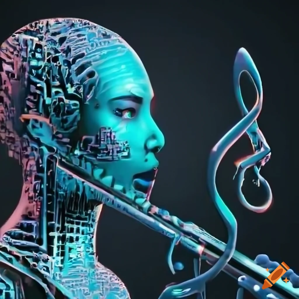 An ai creating music on Craiyon