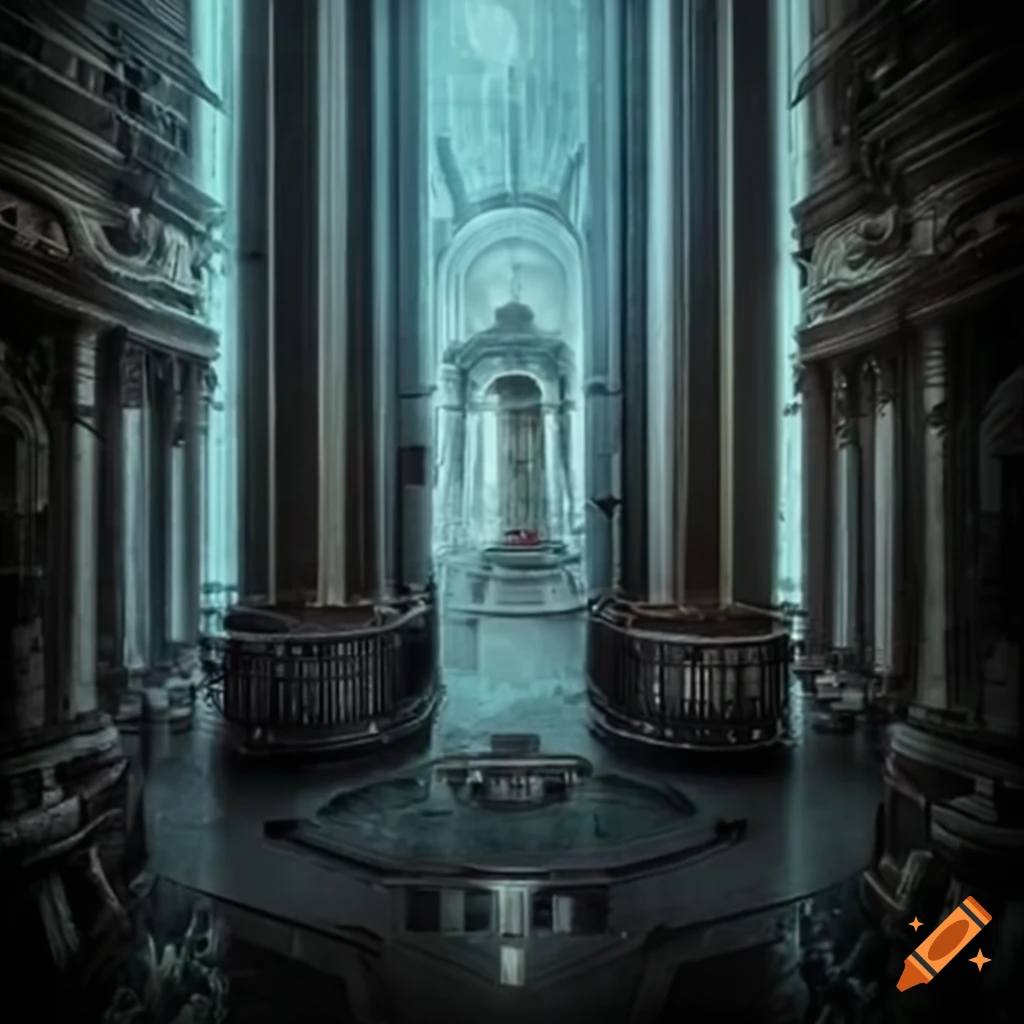 futuristic depiction of a totalitarian ruler