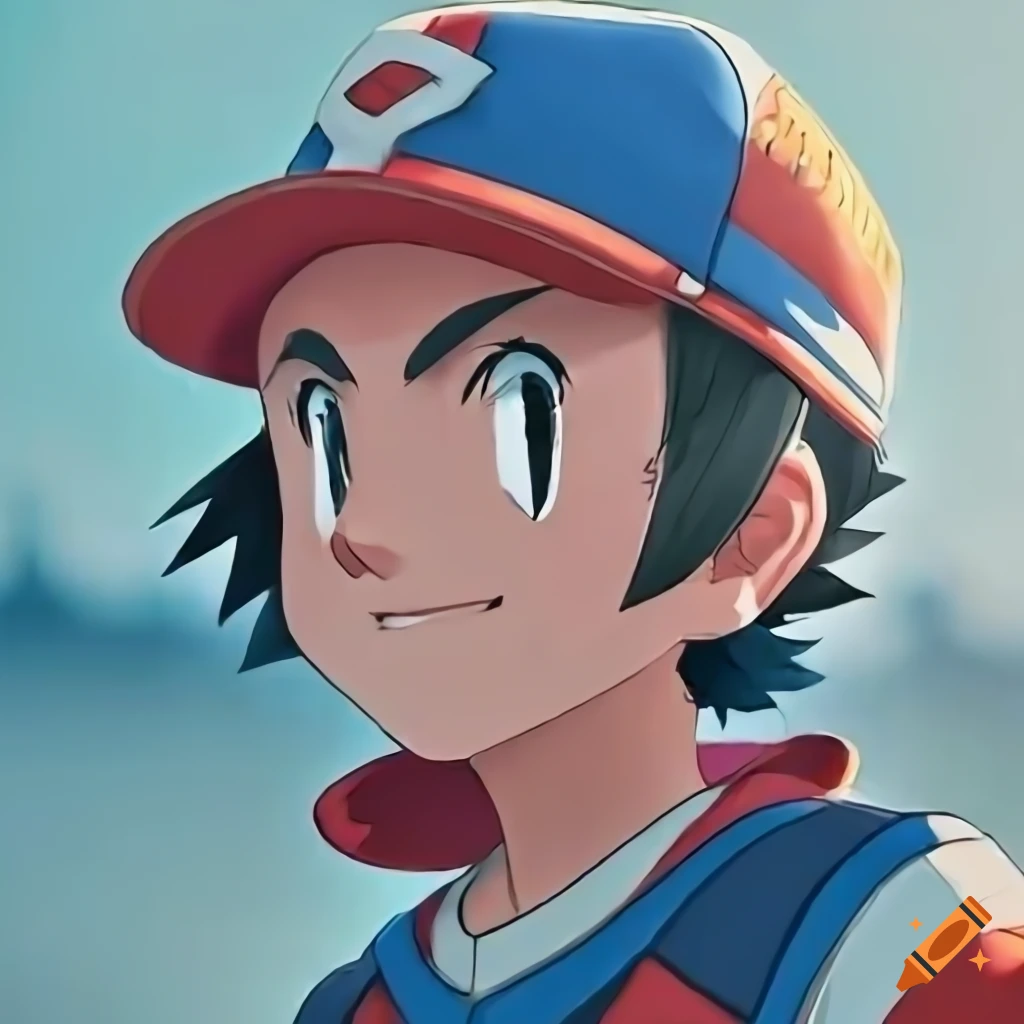 Ash from Pokemon in baseball gear and pose on Craiyon