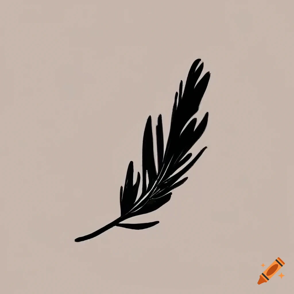 minimalist black line logo with a pine branch