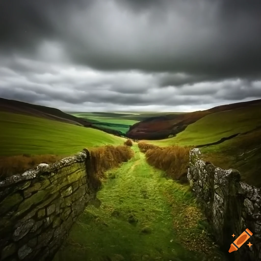 Irish countryside on a cloudy day