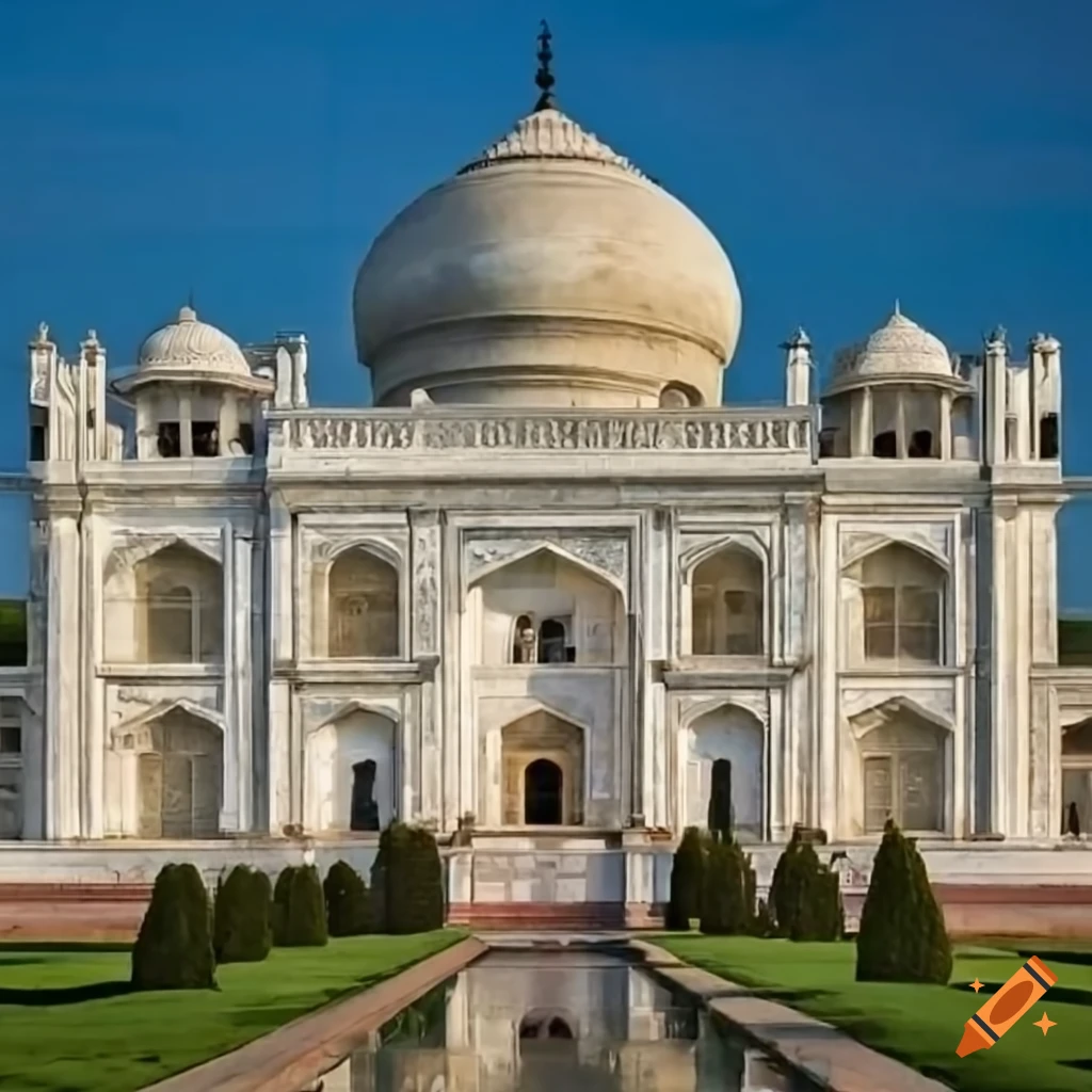 full frontal elevation of Mughal architectural style building