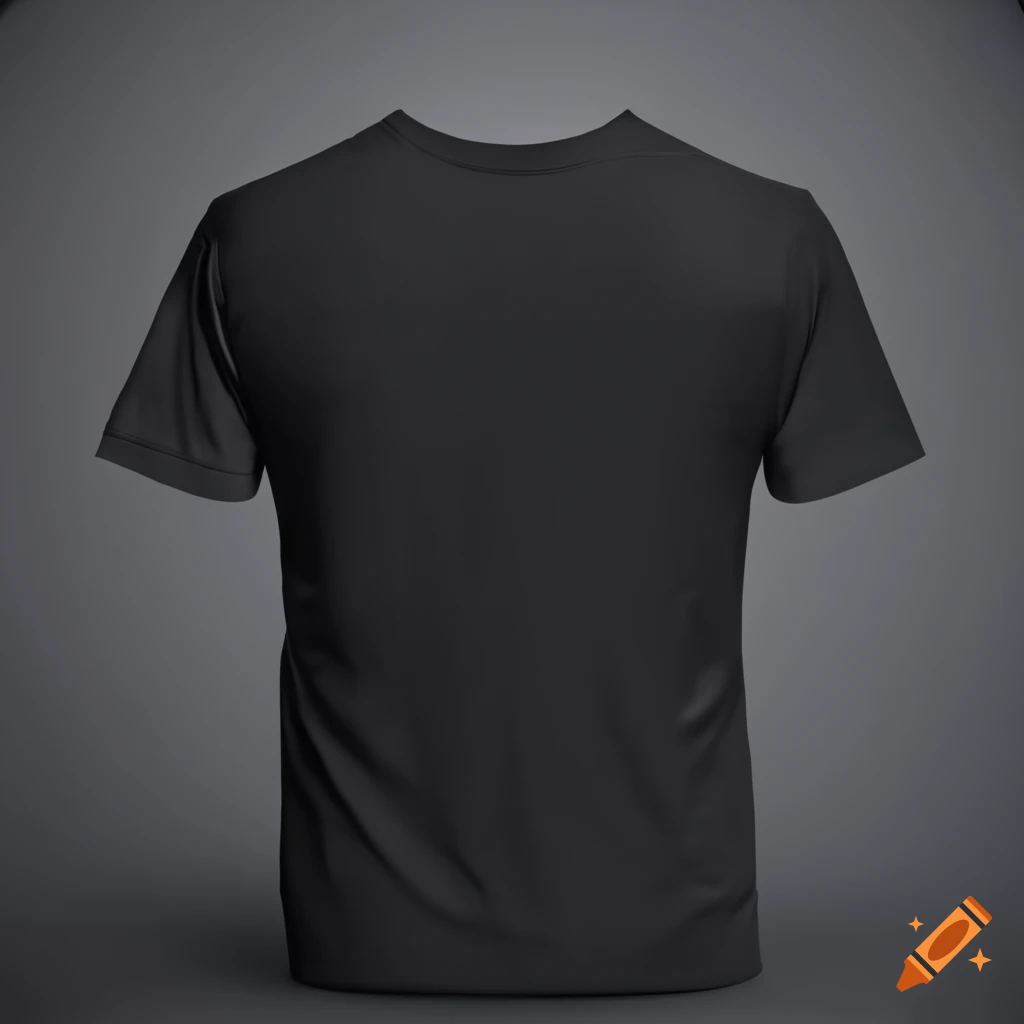 front and back view of a black t-shirt mockup