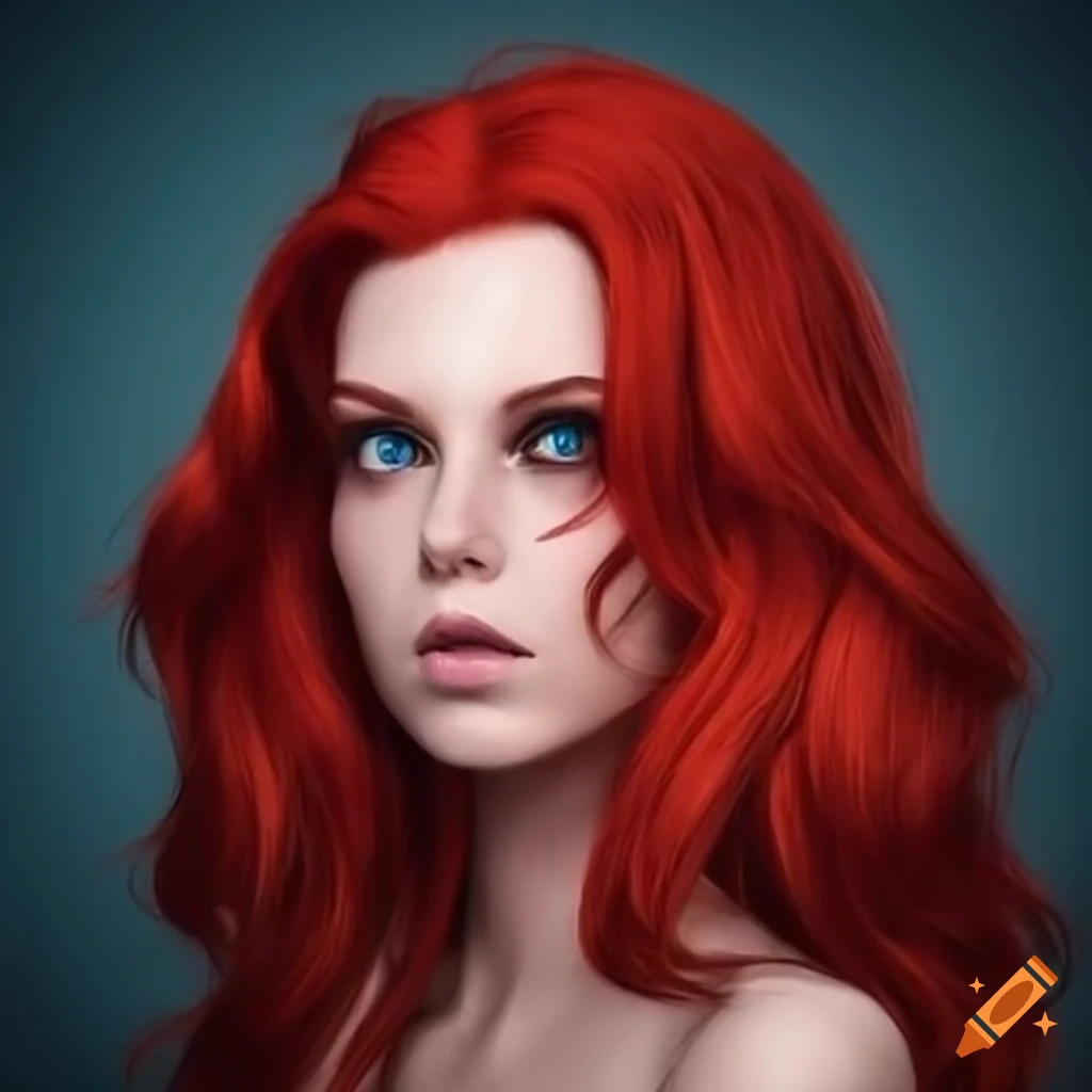 red-haired fantasy woman with a mysterious aura