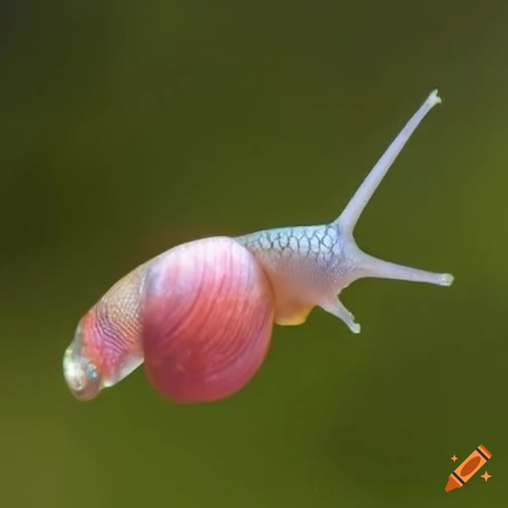 pink ramshorn snail on guppy grass