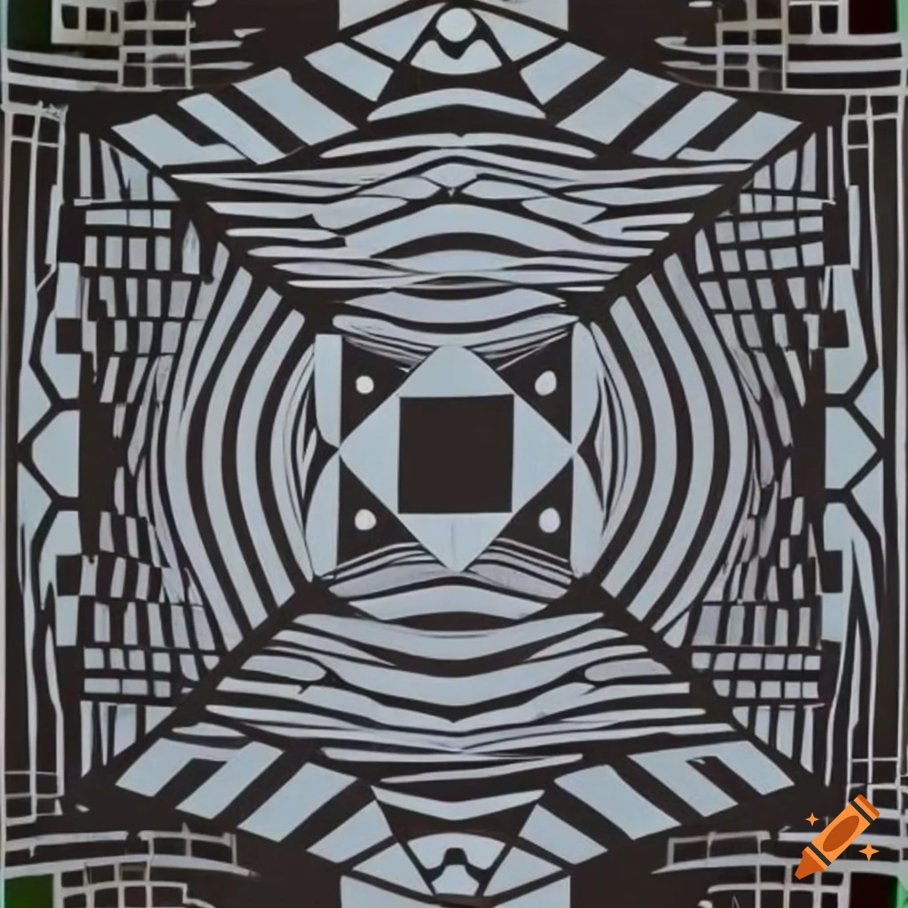 surreal black and white illusions by Victor Vasarely