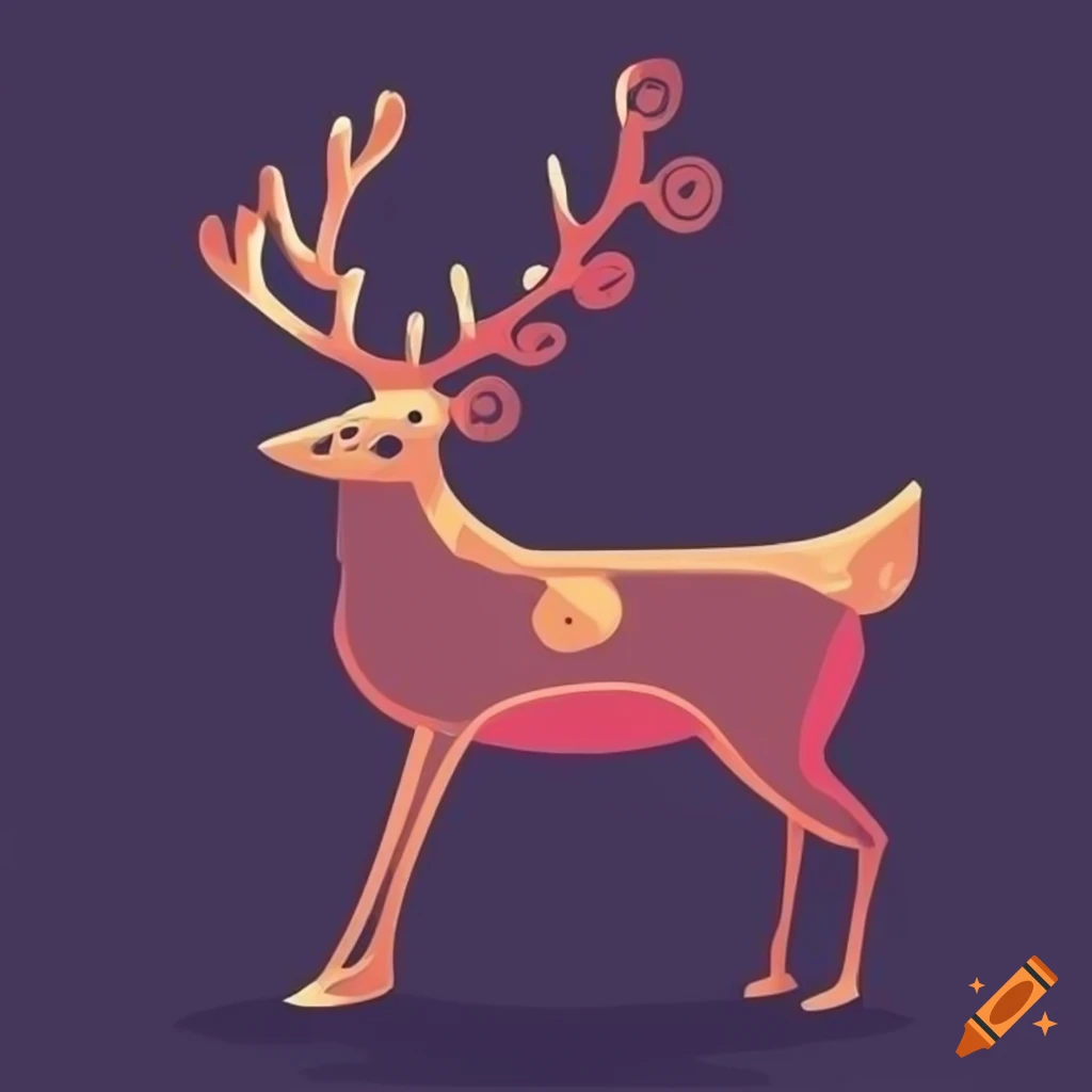 Minimalist vector of a reindeer