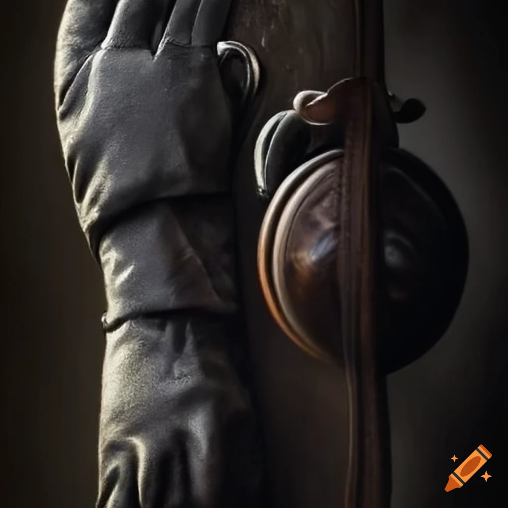 mysterious black glove on a doorknob