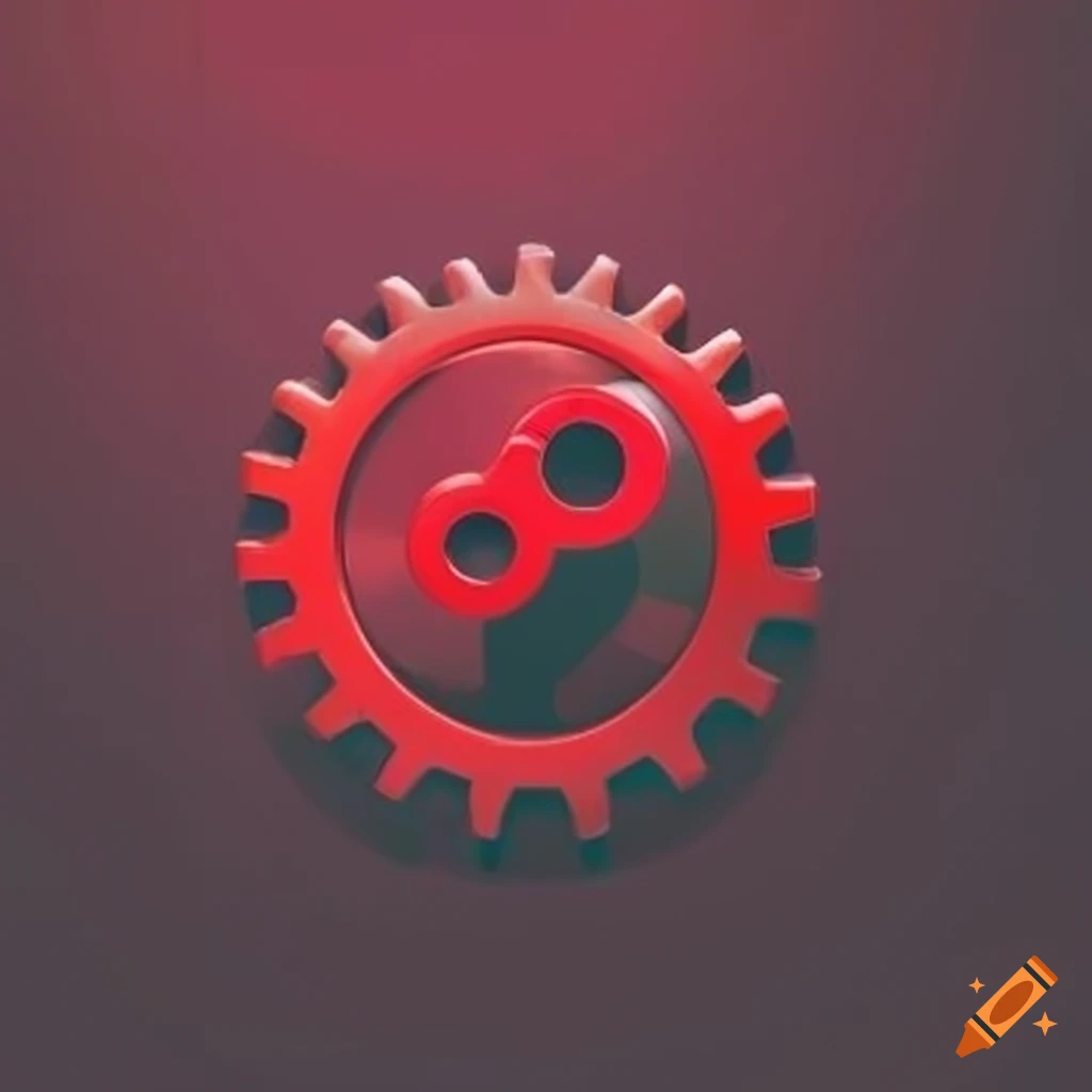 Red gear logo design