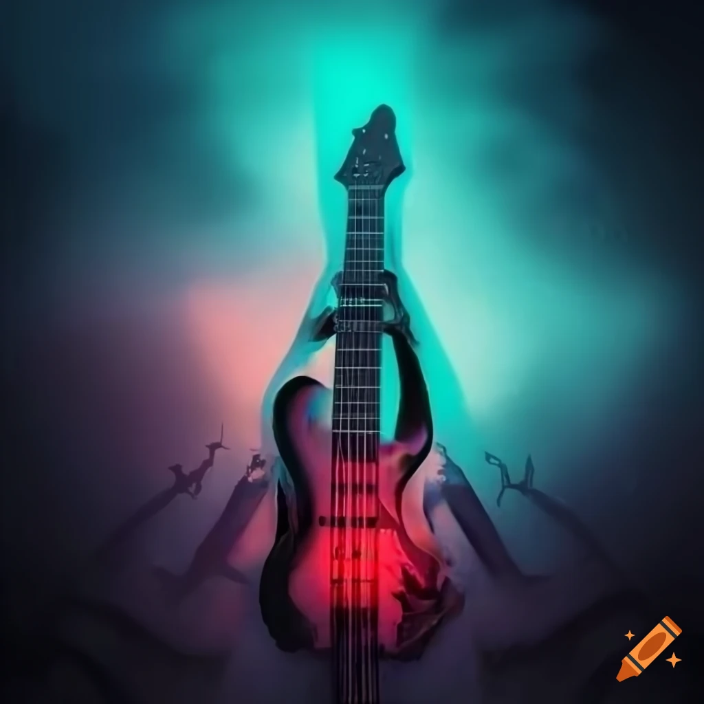 Red hot chili peppers bass guitar on Craiyon