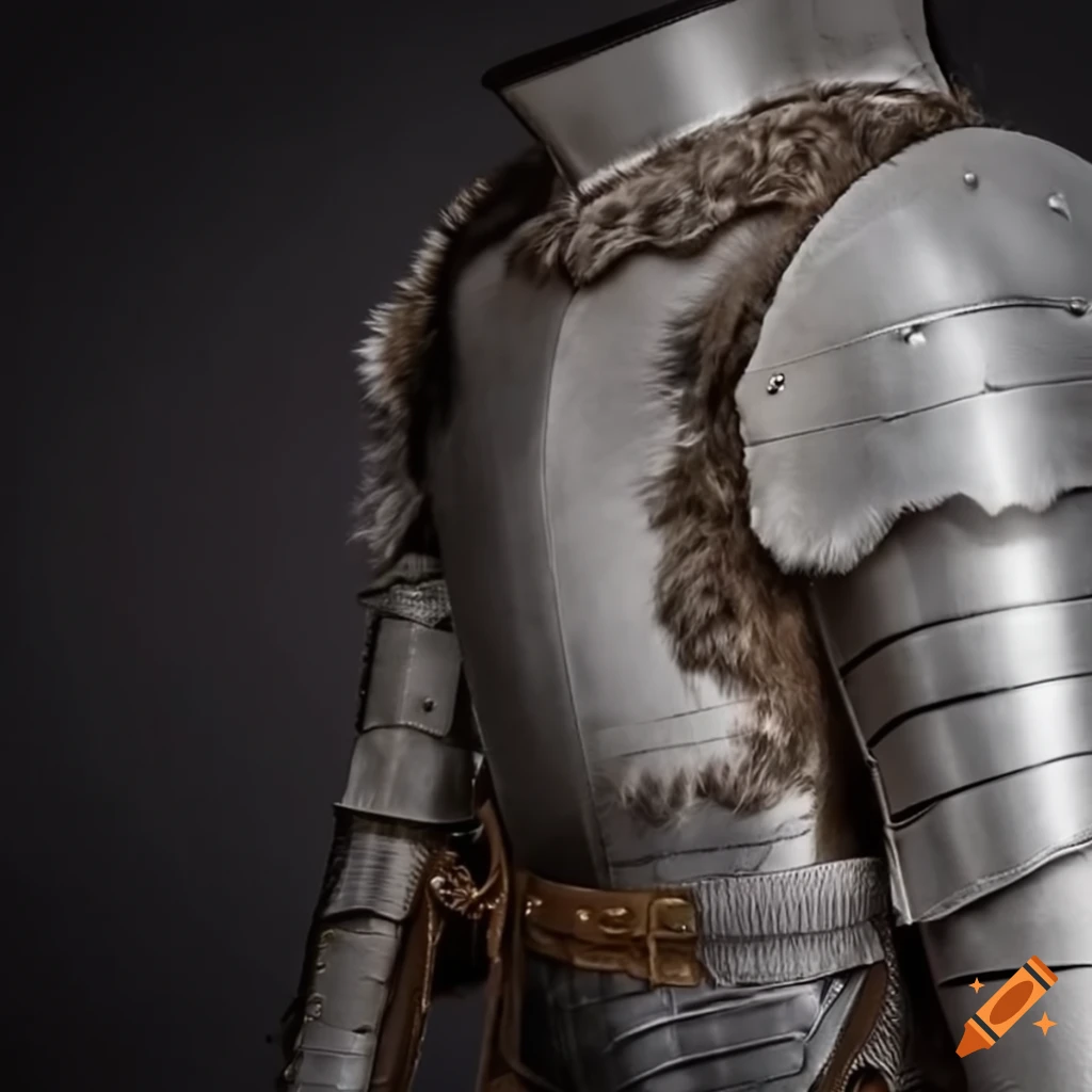 peeking white fur from knight's armor