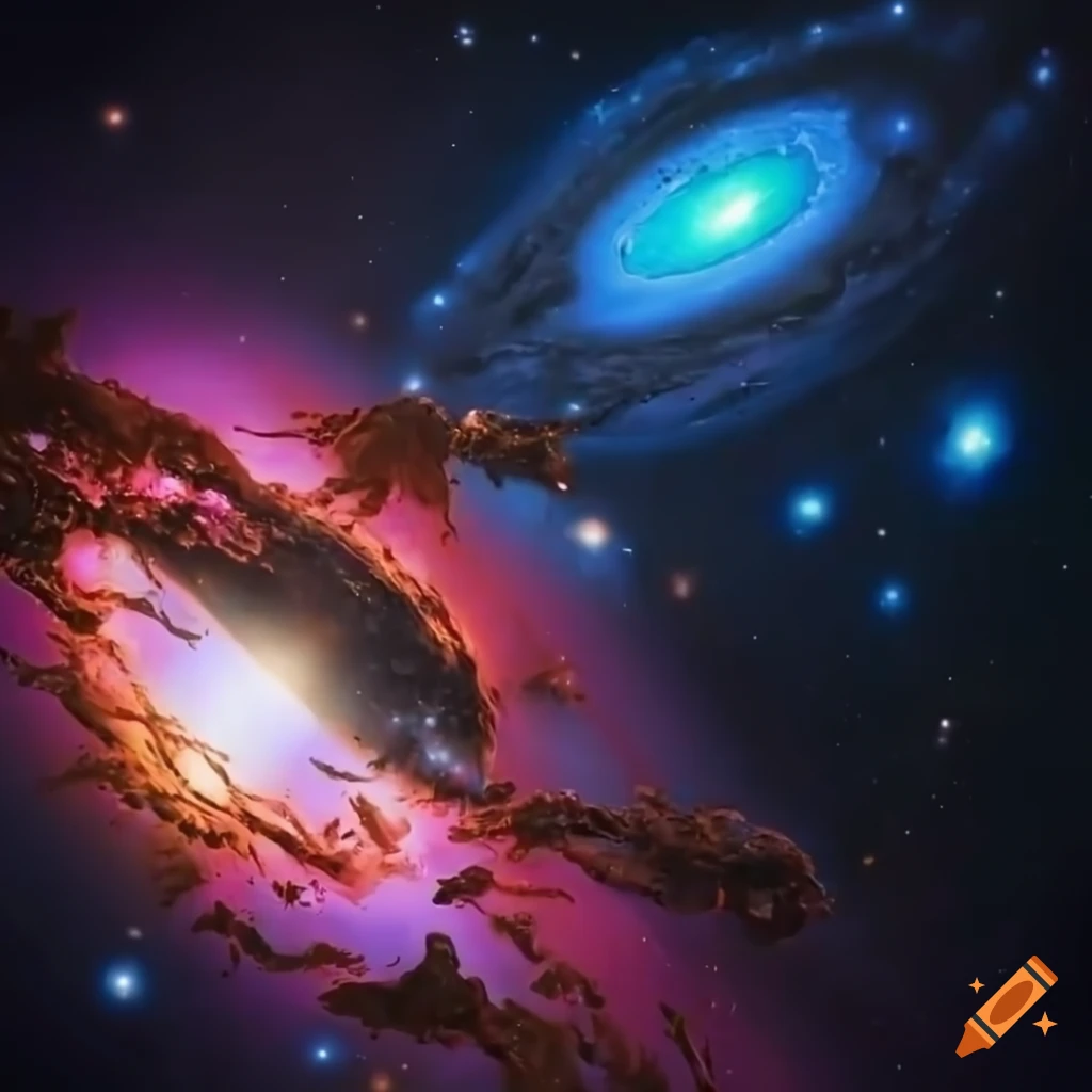 Spectacular cosmic explosion in nova galaxy on Craiyon