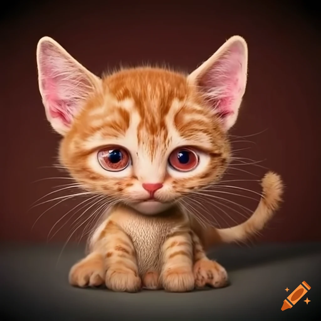 adorable ginger kitten with big eyes