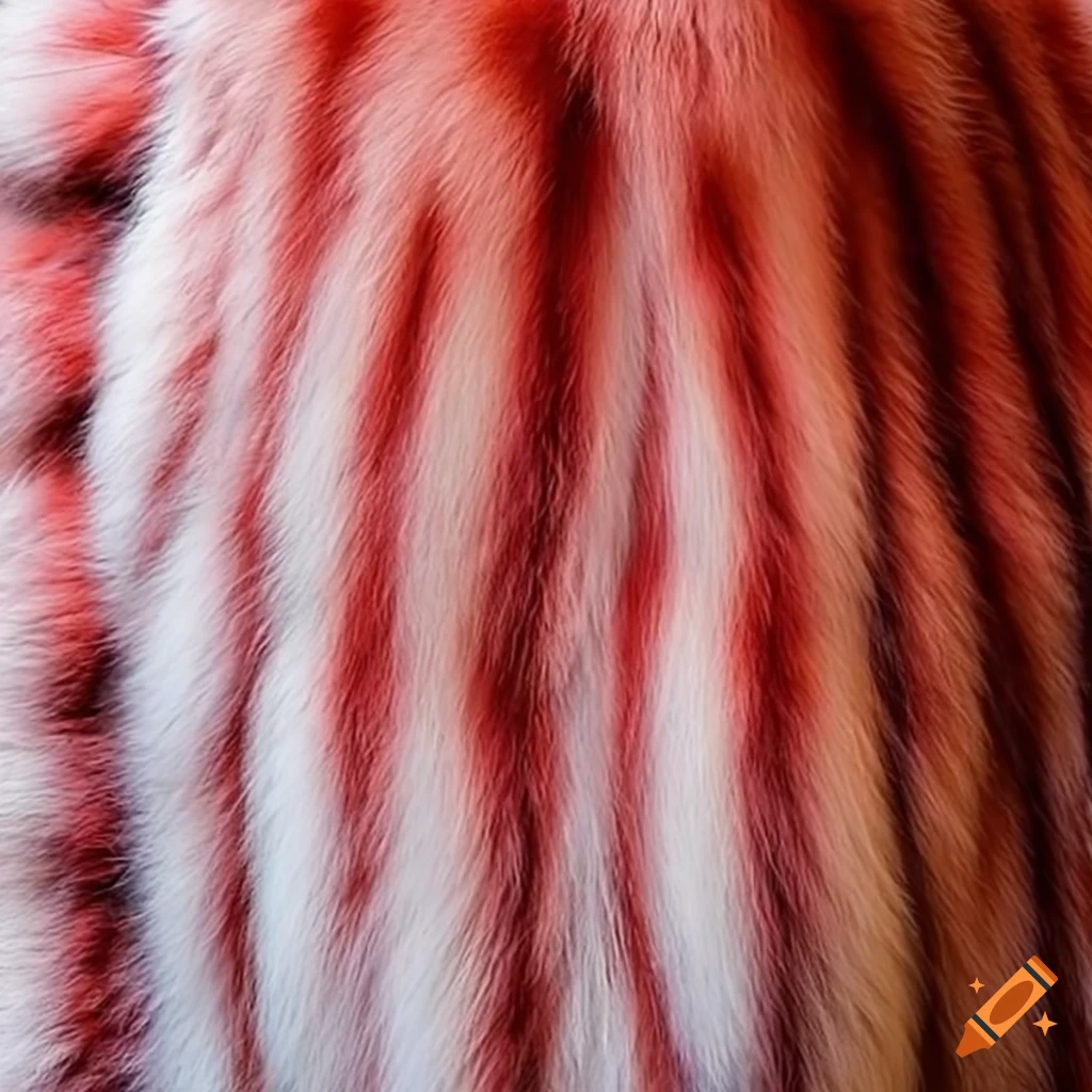 Giant fluffy zebra print fox fur skirt on Craiyon