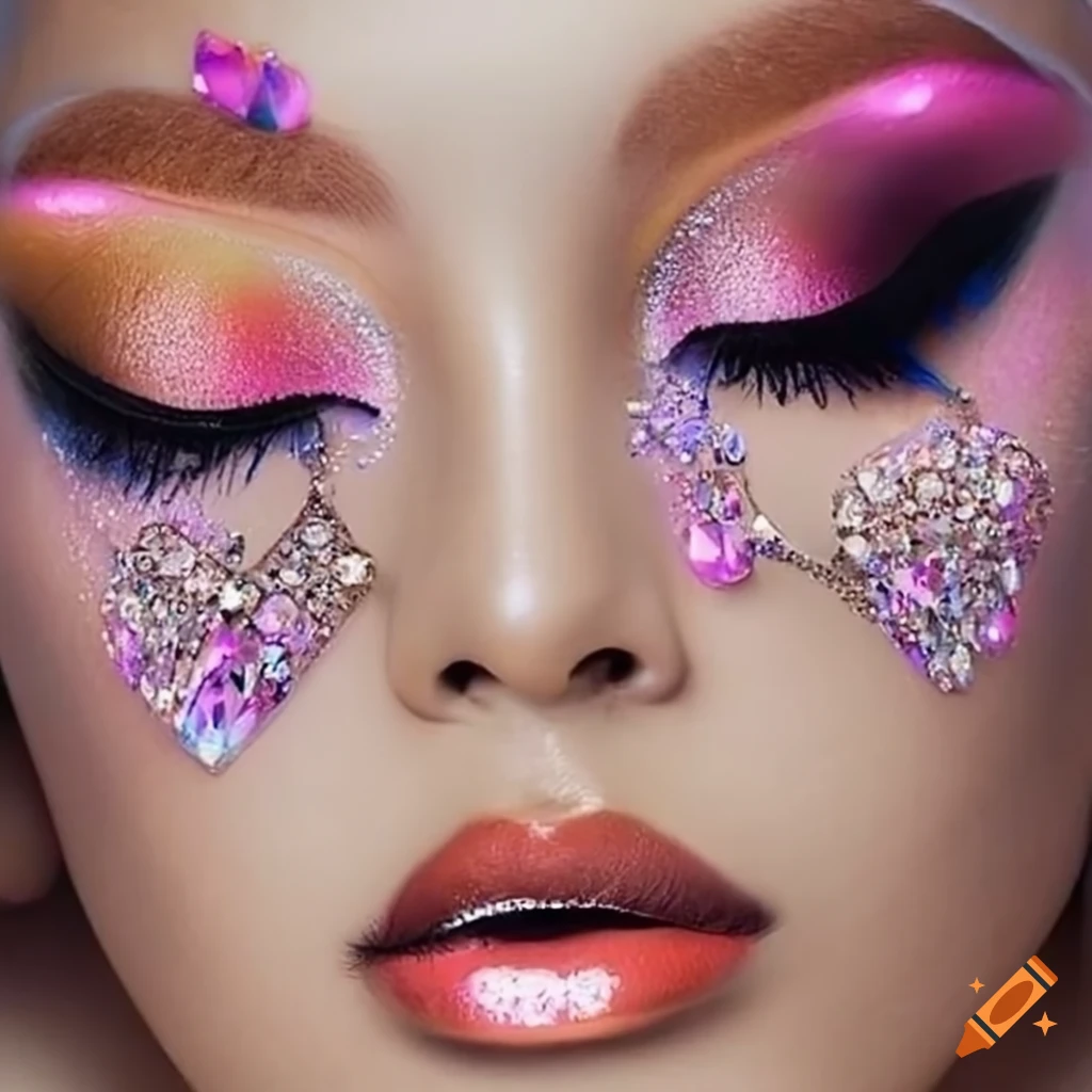 Diamondinspired eye makeup on Craiyon