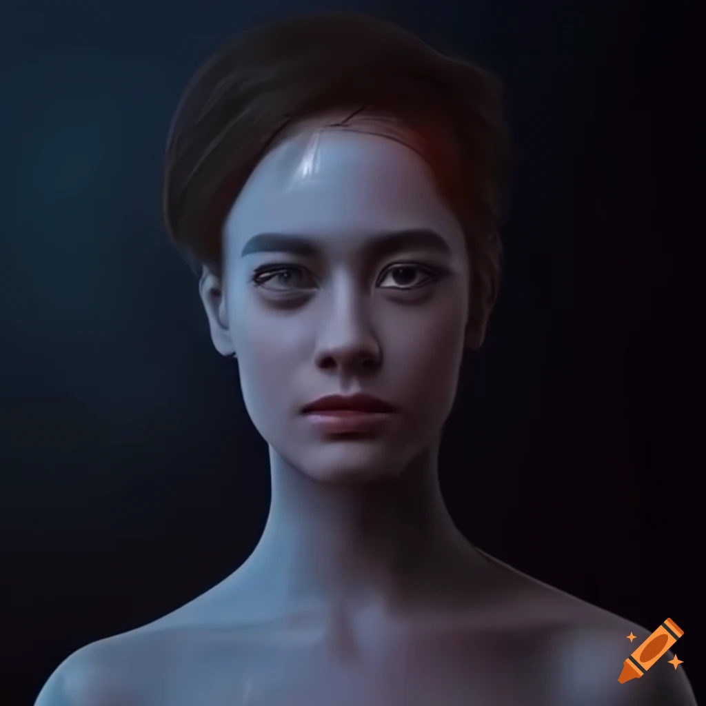 soft and gentle depiction of a positive AI-enhanced human