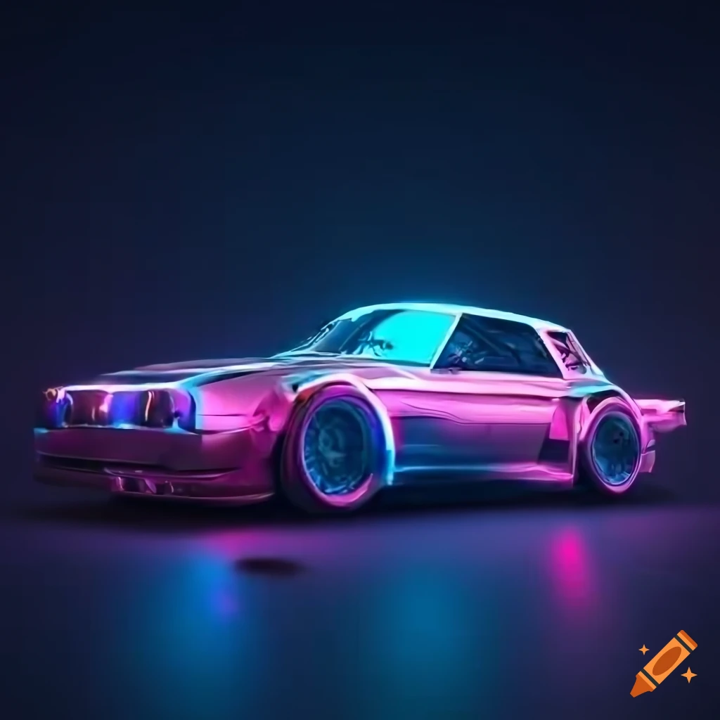 classic-sports-car-with-neon-lights-on-craiyon