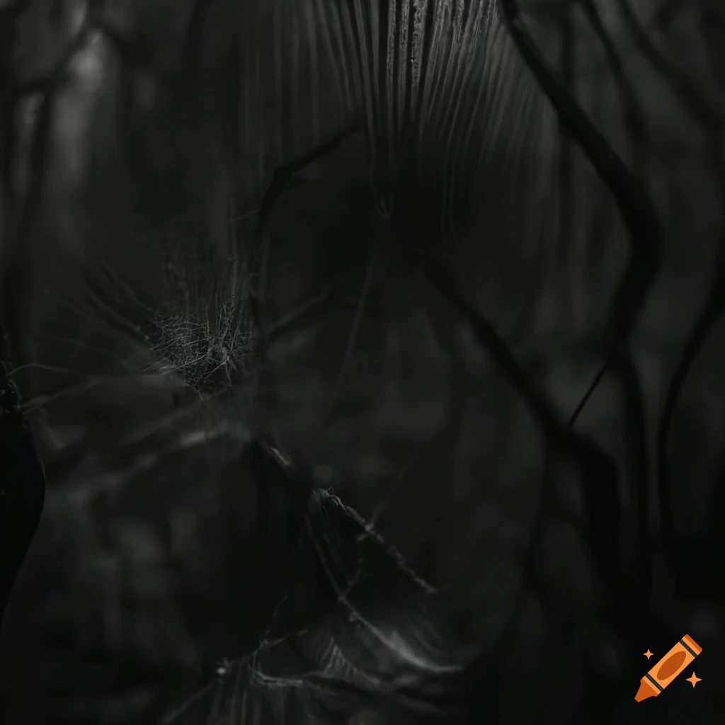 realistic depiction of a black gooey jungle