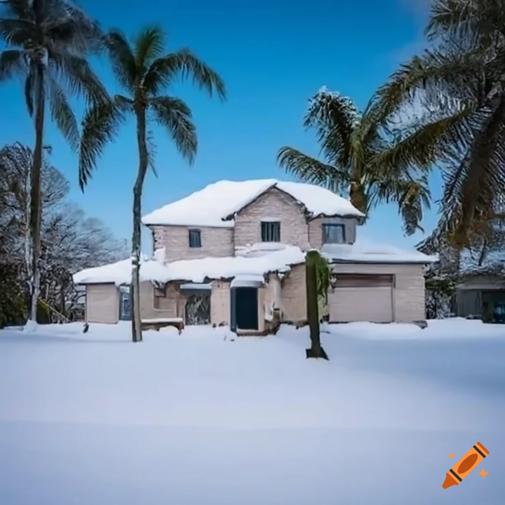 Snowcovered house in fort lauderdale on Craiyon