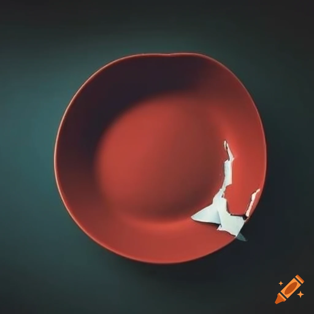 a plate in pieces