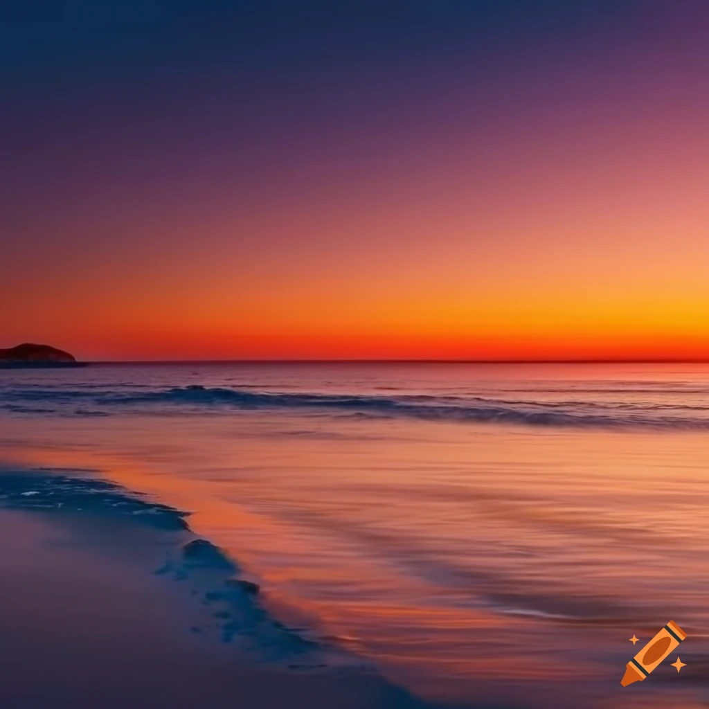professional photo of a beautiful beach at sunset
