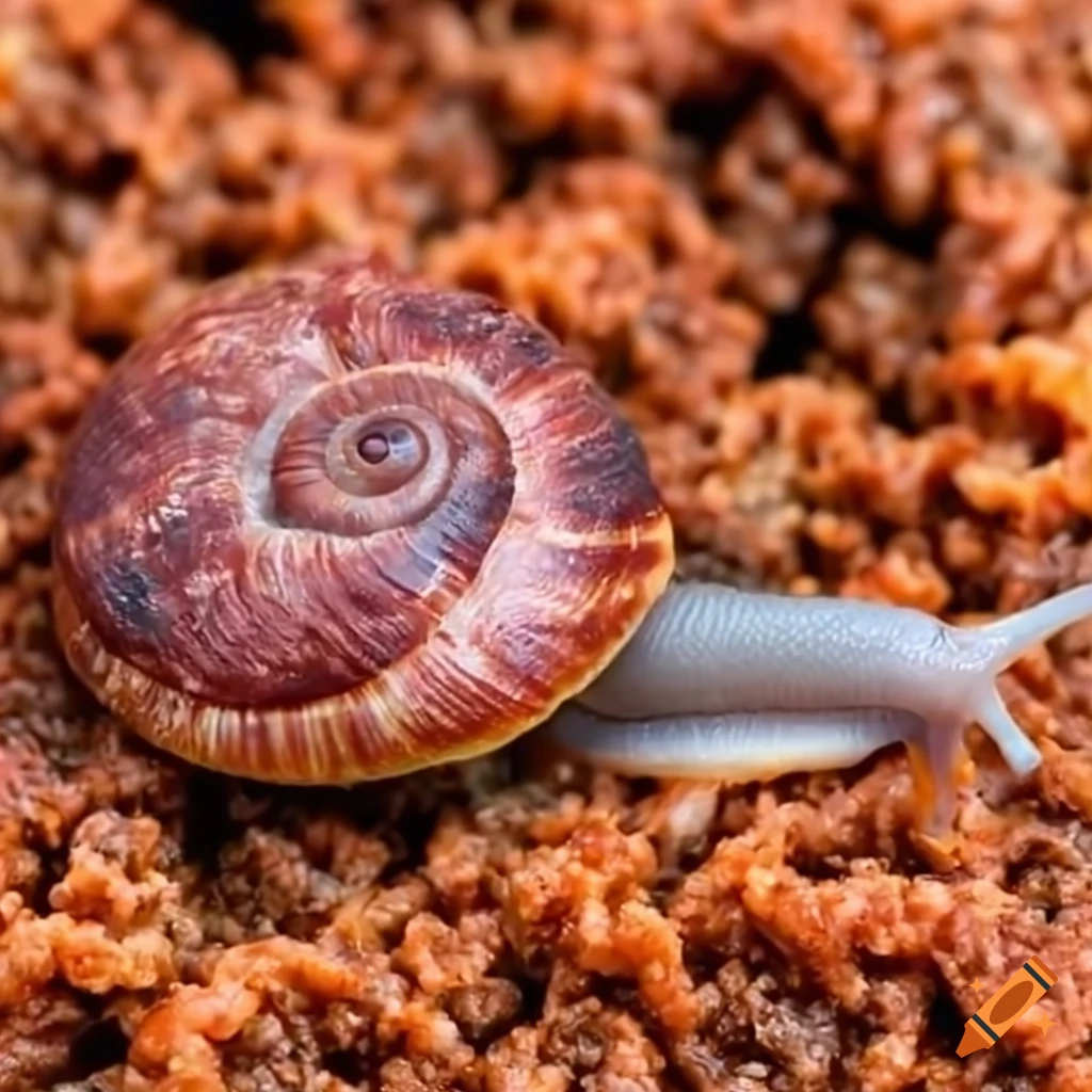 snail on a ground beef patty