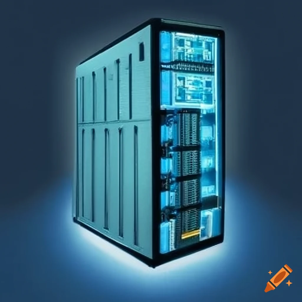 Servers in a data center on Craiyon