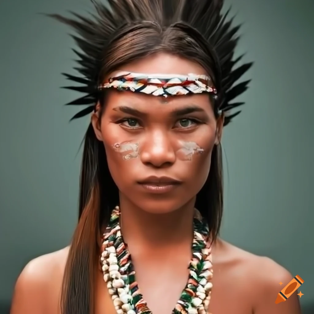 Head, especially face, of a beautiful young woman. native american ...