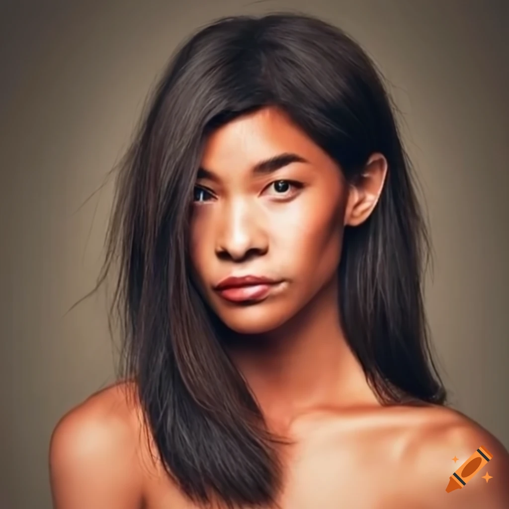 Portrait Of A Native Hawaiian Woman In Traditional Attire