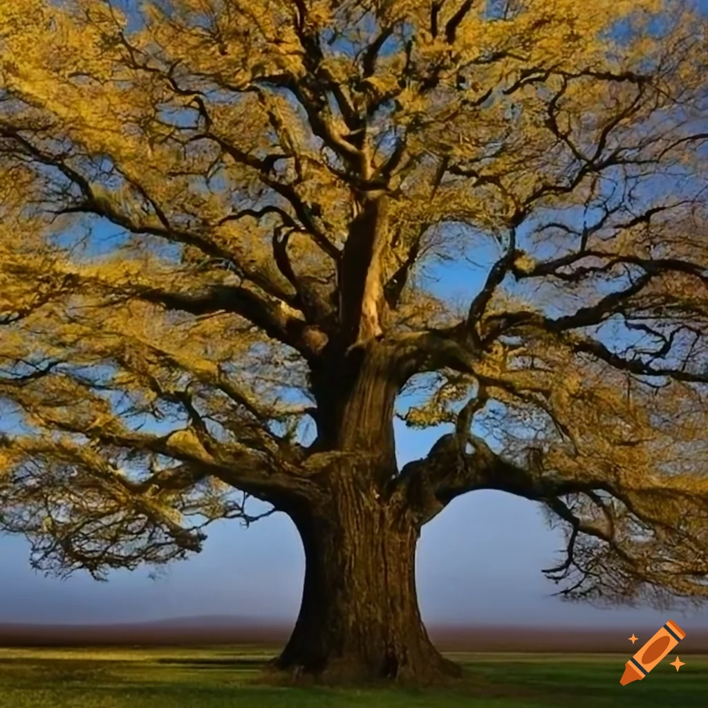 image of a majestic giant oak tree