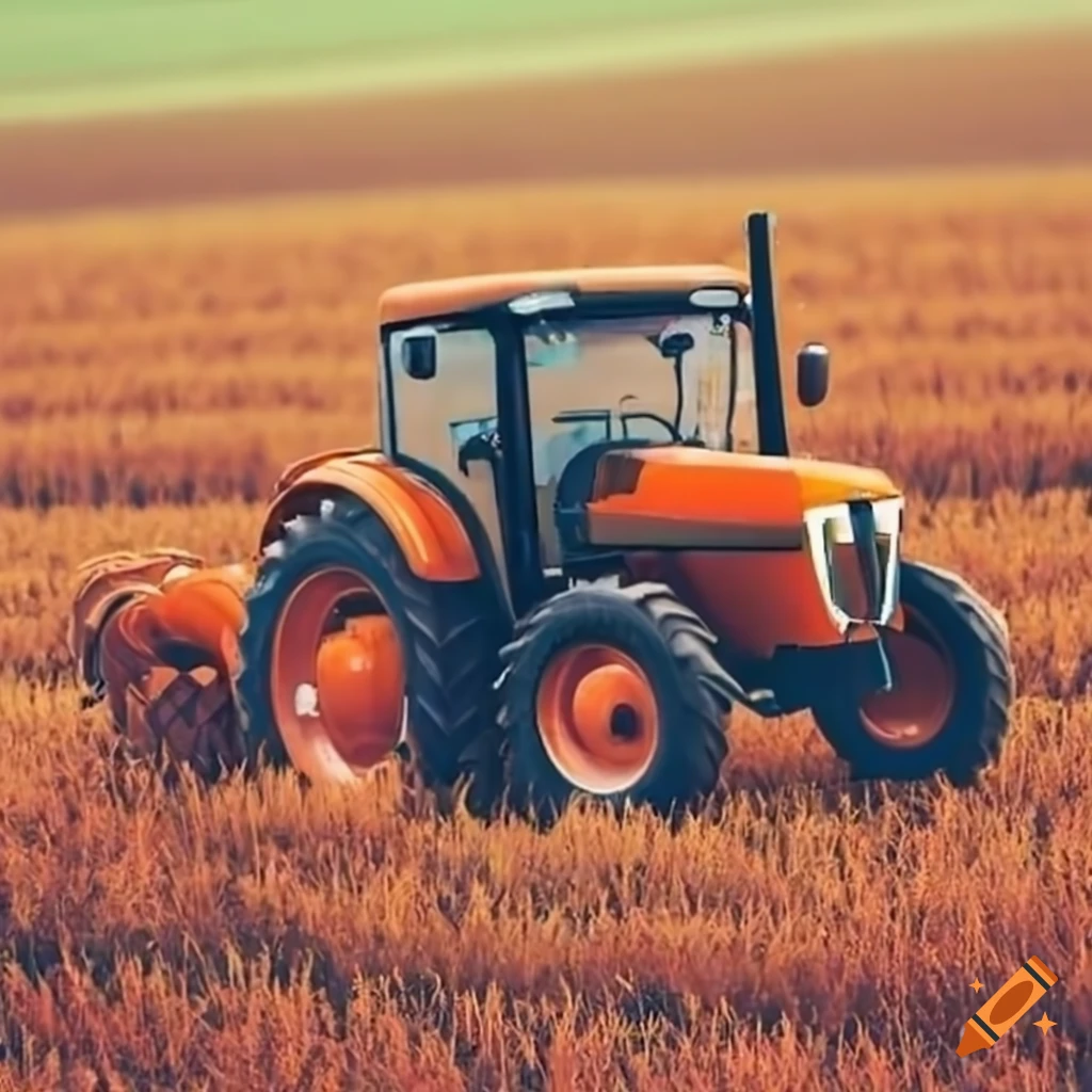 farmer driving huge, modern Claas tractor, accompanied by loyal