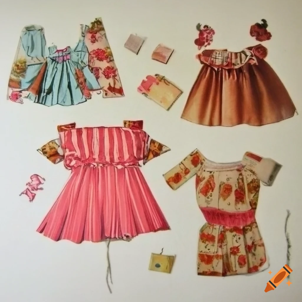 Vintage paper dolls with beautiful clothes