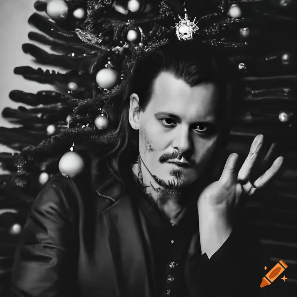 Johnny Depp Decorating A Christmas Tree On Craiyon