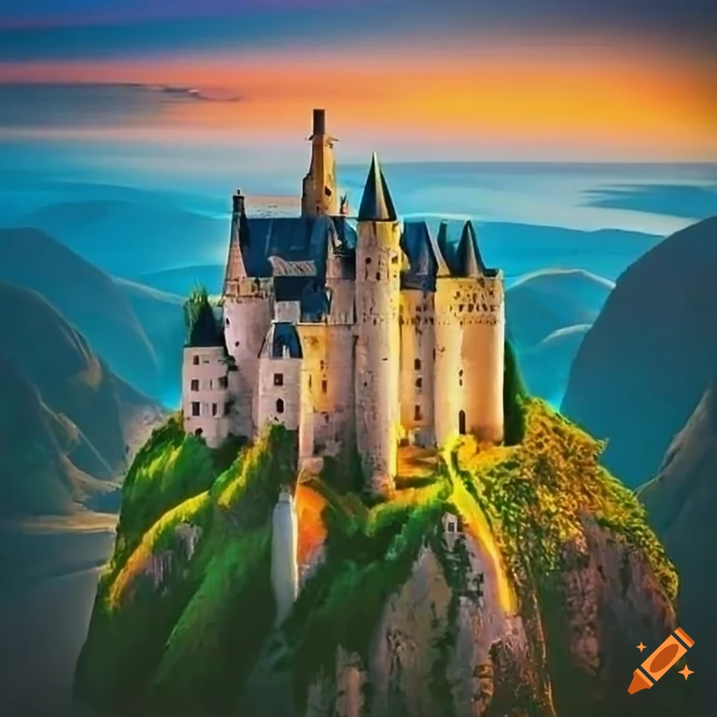 paysage avec château magique
