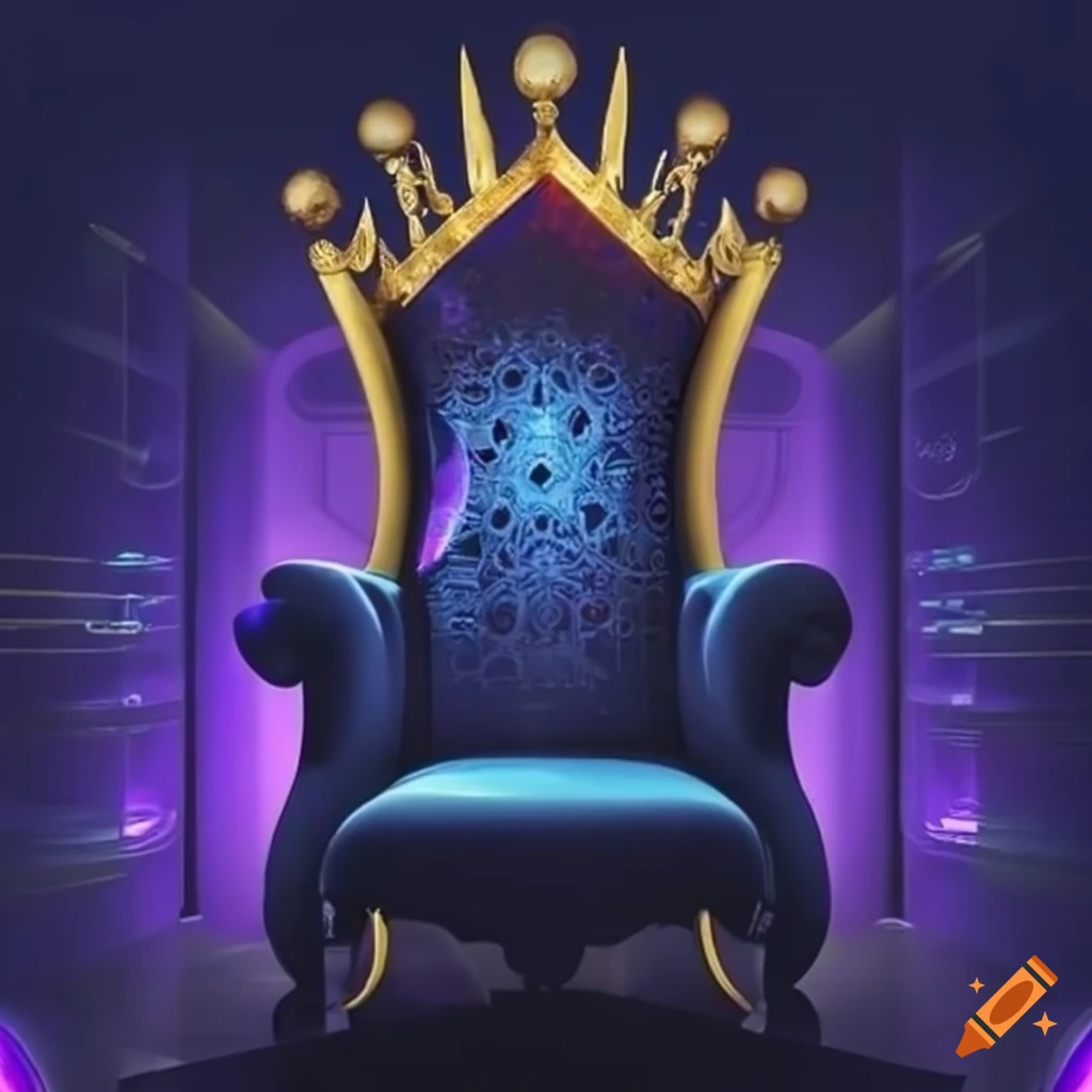 Data center guarded by a king's crown on Craiyon