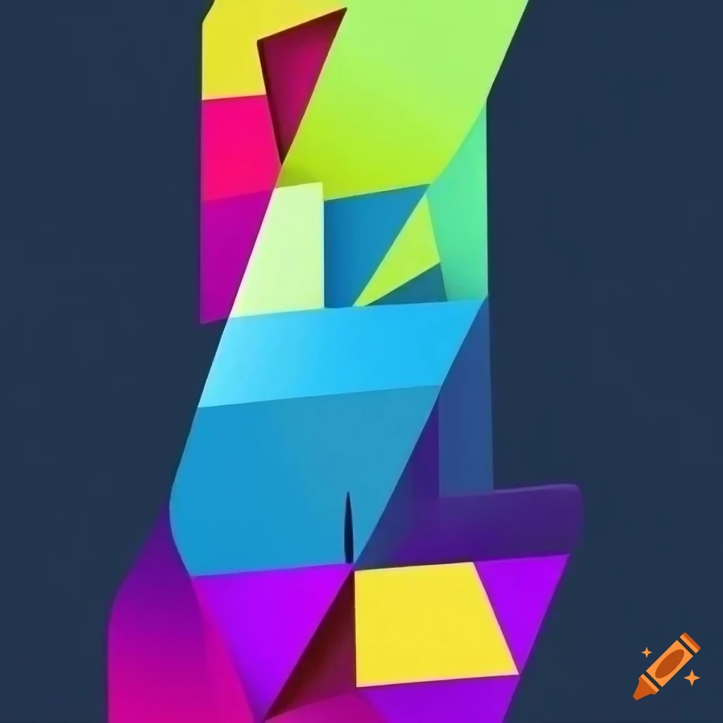 abstract surreal poster with intricate details and geometric logo