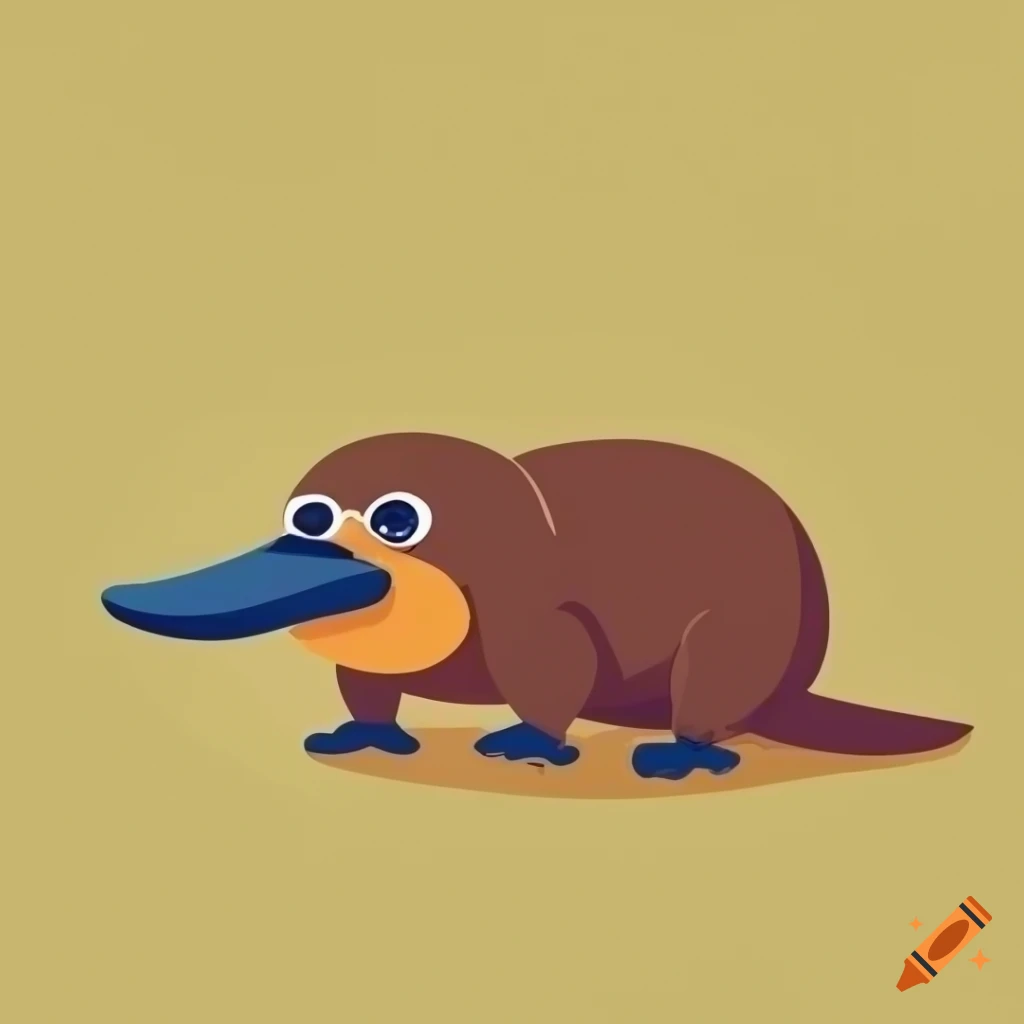minimalistic vector of an adorable platypus