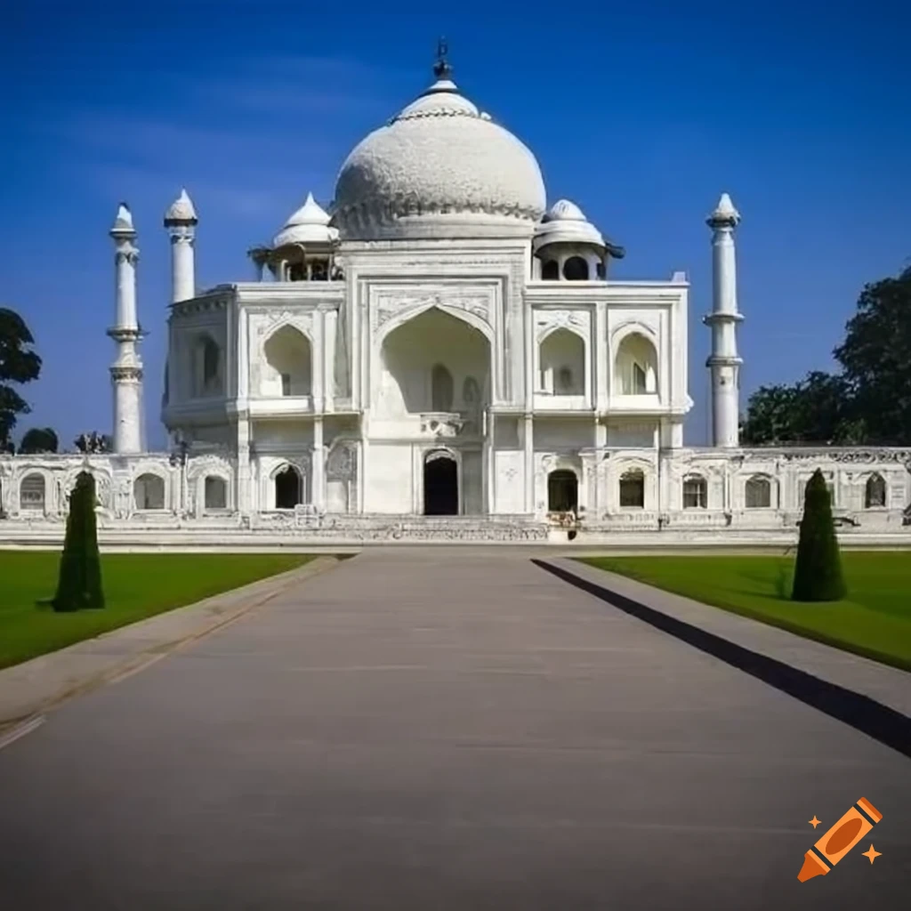 full frontal elevation of Mughal architectural style building