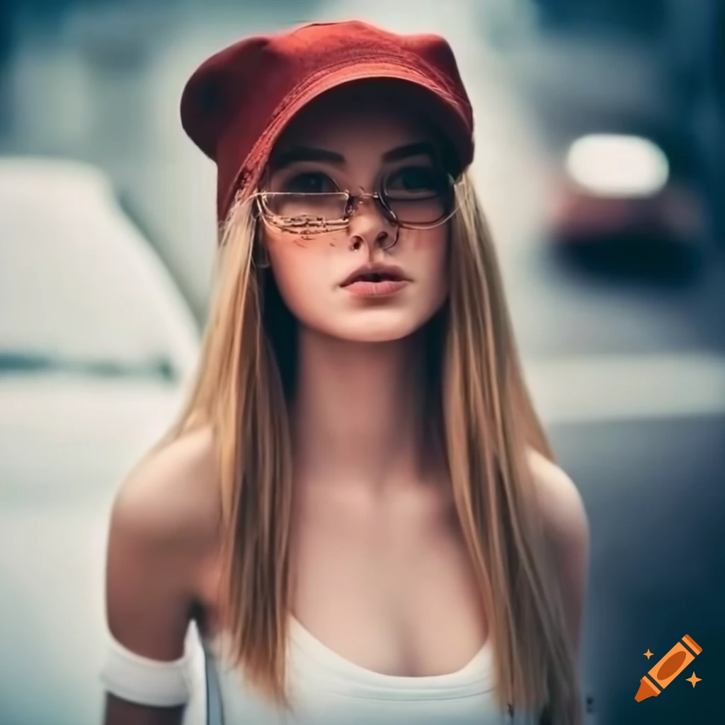 Fashion Model Posing Next To A Car