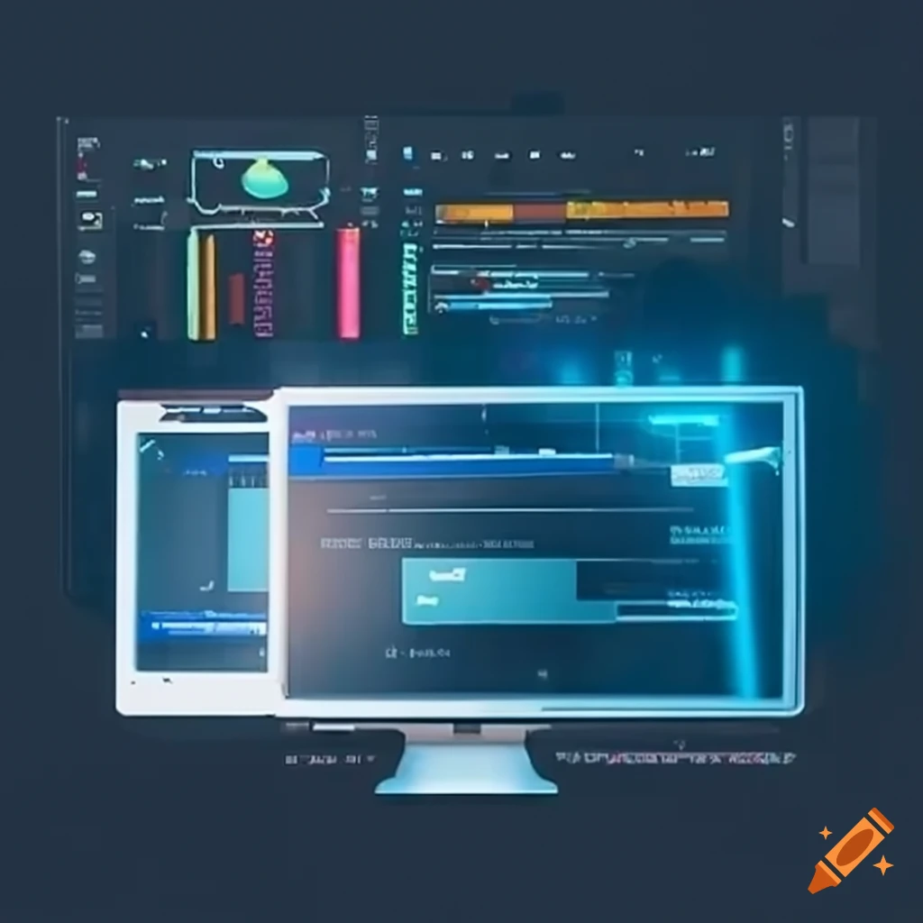 Illustration of a web developer on Craiyon