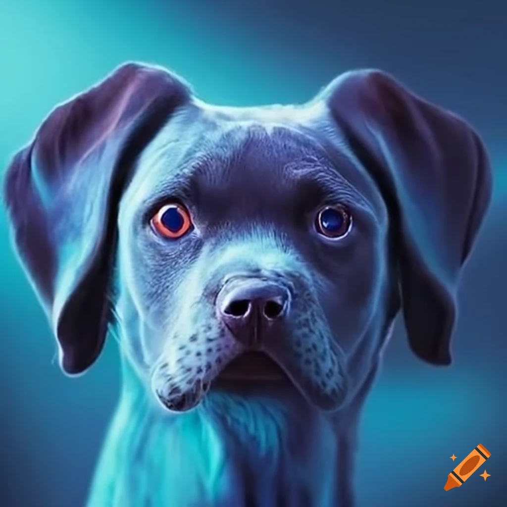 Blue dog artwork on Craiyon