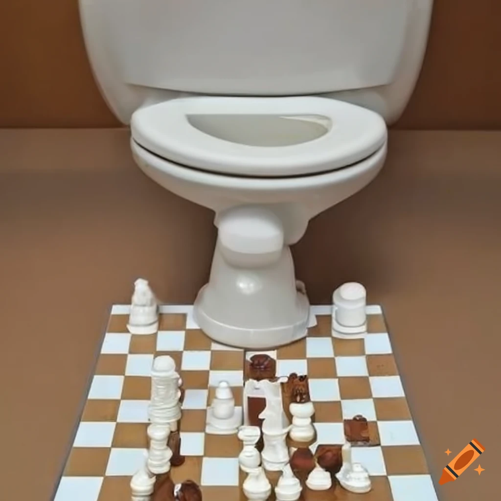 Humorous toilet chess game on Craiyon