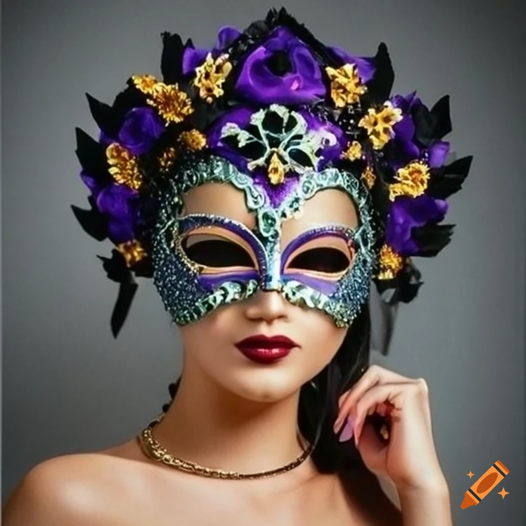 Masquerade mask with angelic design on black background on Craiyon