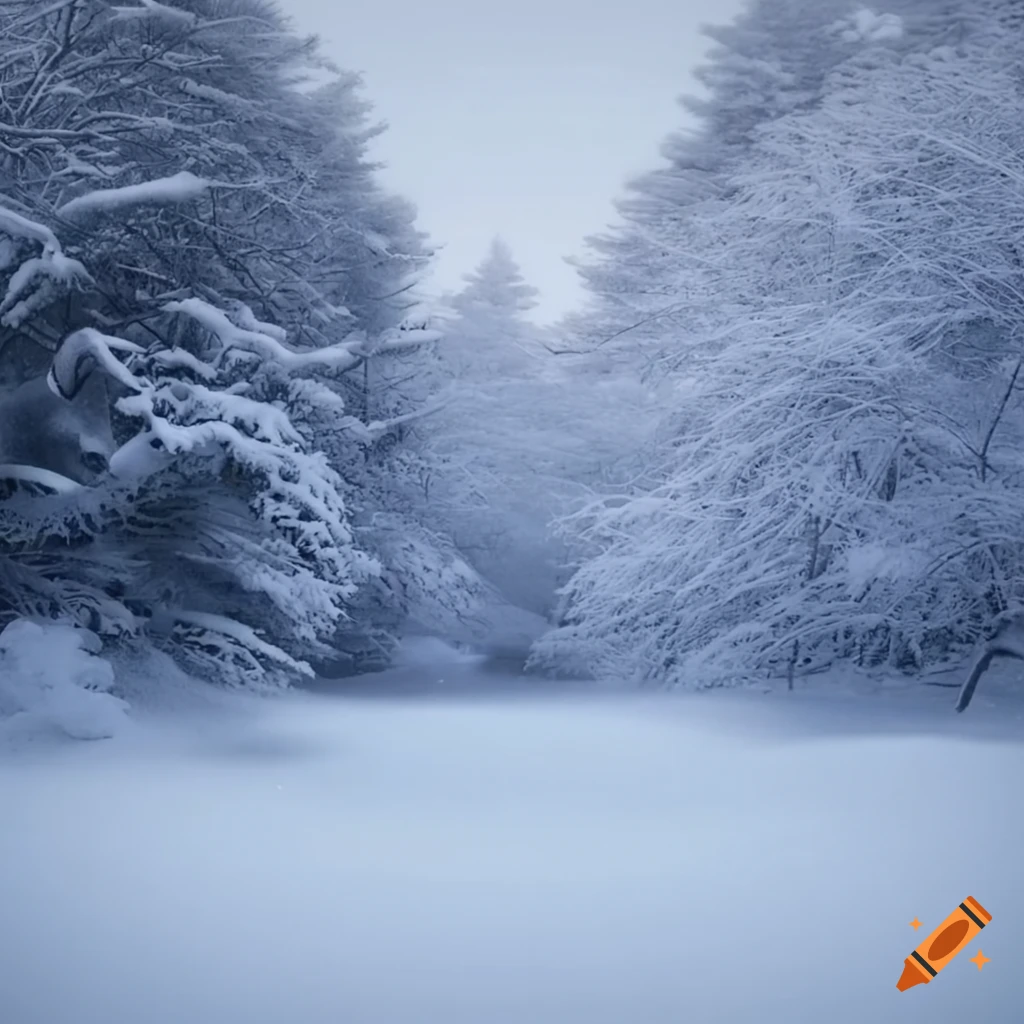 realistic snowy landscape with a Christmas theme