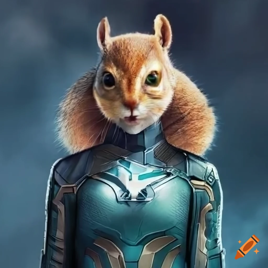 squirrel dressed as Sylvie from MCU