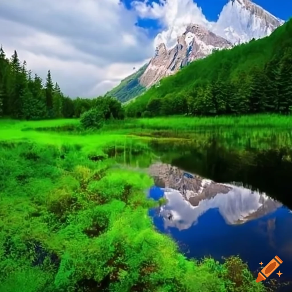 Beautiful nature scenery on Craiyon