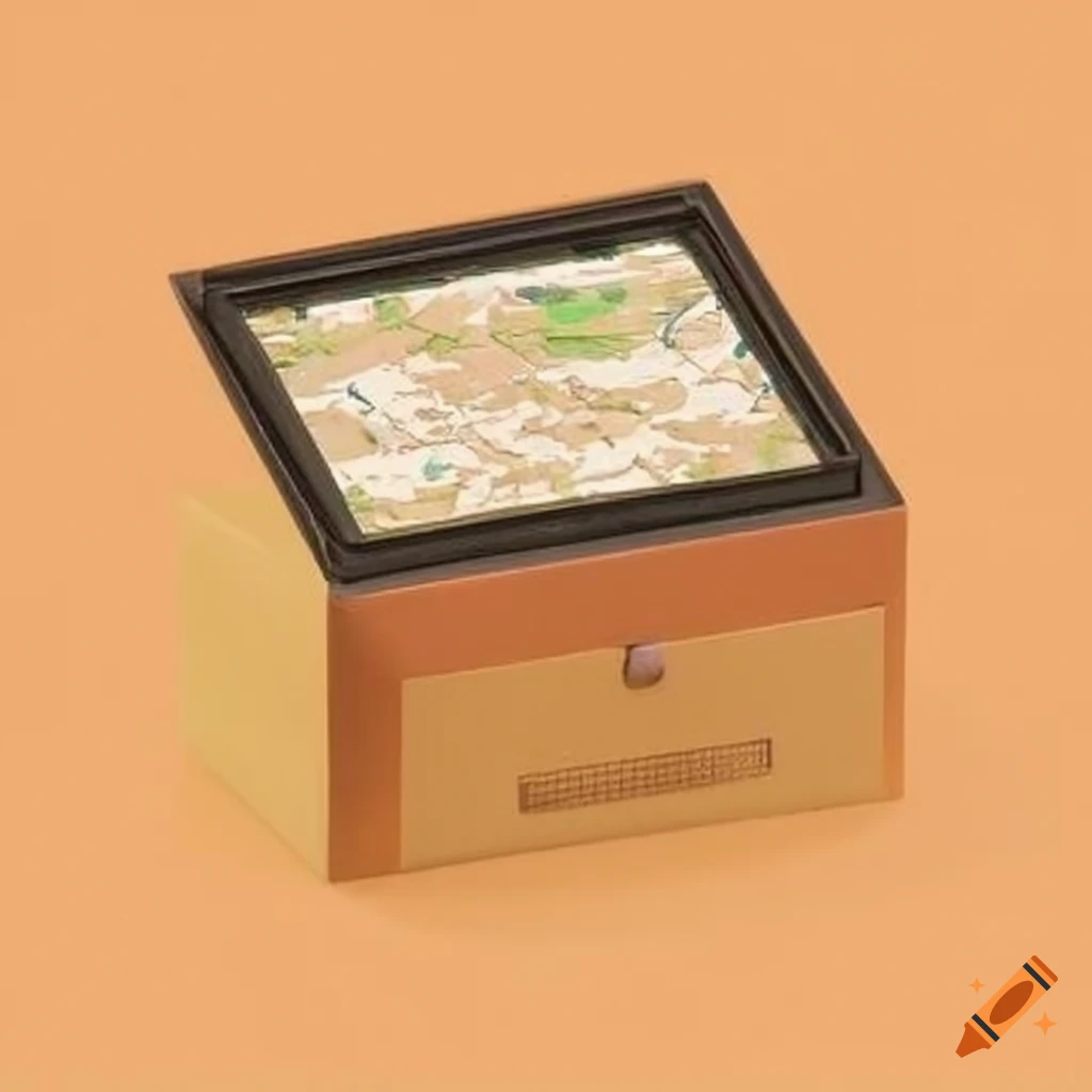 compact voice box on a desert map