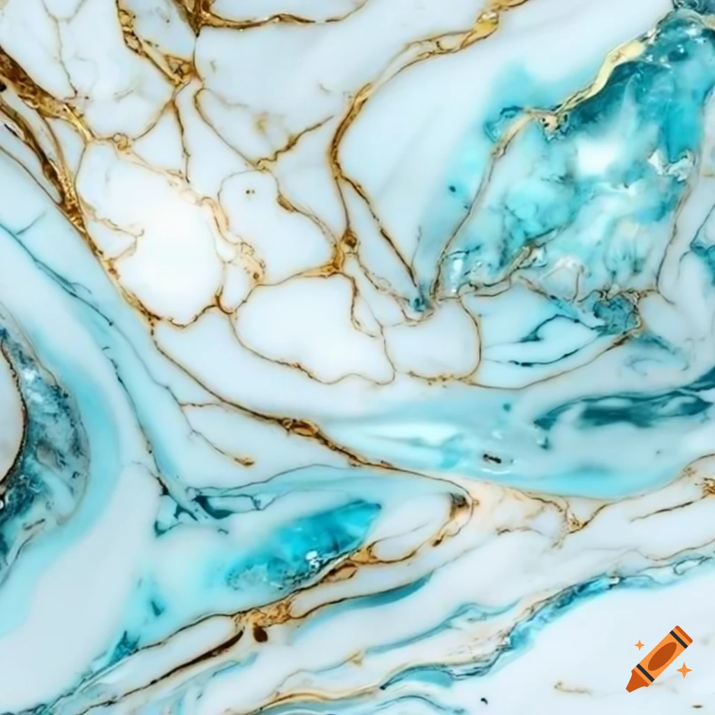 white aquamarine gold marble pattern